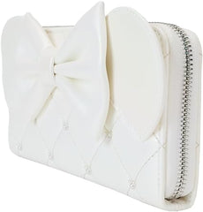 LOUNGEFLY Disney Minnie Mouse Iridescent Wedding Zip Around Wristlet Wallet