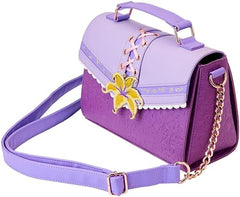 LOUNGEFLY Disney Tangled Rapunzel Cosplay Magic Flower Crossbody Purse