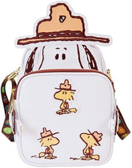 LOUNGEFLY Peanuts 50th Anniversary Snoopy's Beagle Scouts Cosplay Crossbuddies Bag with Coin Bag