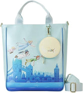 LOUNGEFLY Disney Peter Pan You Can Fly Glow Tote Bag with Coin Bag