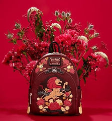 LOUNGEFLY Harry Potter Gryffindor House Floral Tattoo Mini Backpack