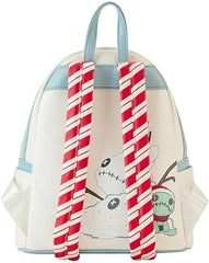 LOUNGEFLY Disney Stitch Holiday Snow Angel Glitter Mini Backpack