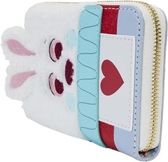 LOUNGEFLY Disney Alice in Wonderland White Rabbit Zip Around Wallet