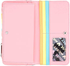 LOUNGEFLY x Disney Mickey Mouse Pastel Rainbow Flap Wallet