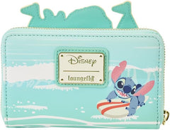 LOUNGEFLY Disney Stitch Sandcastle Beach Surprise Zip-Around Wallet