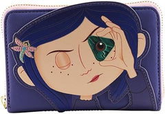LOUNGEFLY Coraline Stars Glow Zip Around Wallet