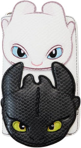 LOUNGEFLY How to Train Your Dragon Light and Night Fury Zip Around Wallet