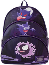LOUNGEFLY Pokemon Gastly Evolutions Triple Pocket Mini Backpack