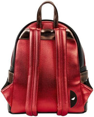 LOUNGEFLY Marvel Metallic Deadpool Cosplay Mini Backpack