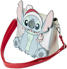 LOUNGEFLY Disney Stitch Holiday Glitter Crossbody Bag