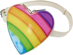 LOUNGEFLY Lisa Frank Rainbow Heart Double Strap Shoulder Bag with Waist Bag