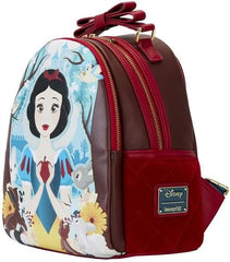 LOUNGEFLY Disney Snow White Classic Apple Quilted Velvet Double Strap Shoulder Bag