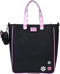 LOUNGEFLY Disney Minnie Floral Rock The Dots Tote Bag with Coin Bag