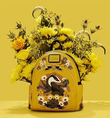 LOUNGEFLY Harry Potter Hufflepuff House Floral Tattoo Mini Backpack