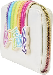 LOUNGEFLY Lisa Frank Rainbow Logo Zip Wallet