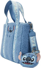 LOUNGEFLY Disney Stitch Plush Sherpa Tote Bag With Coin Bag