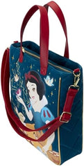 LOUNGEFLY Disney Snow White Classic Apple Quilted Velvet Tote Bag With Coin Bag