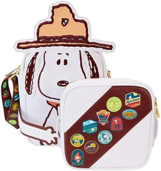 LOUNGEFLY Peanuts 50th Anniversary Snoopy's Beagle Scouts Cosplay Crossbuddies Bag with Coin Bag