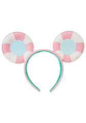 LOUNGEFLY Disney Minnie Mouse Vacation Style Poolside Ear Headband, 1 Count (Pack of 1)