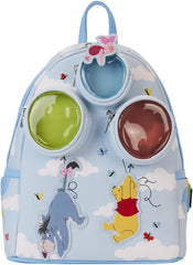 LOUNGEFLY Disney Winnie the Pooh and Friends Floating Balloons Double Strap Shoulder Bag