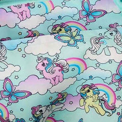 LOUNGEFLY MLP Sky Scene All-Over Print Nylon Square Mini Backpack
