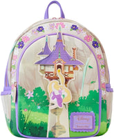 LOUNGEFLY Disney Tangled Rapunzel Swinging From Tower Mini Backpack Womens Double Strap Shoulder Bag Purse
