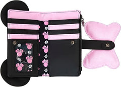 LOUNGEFLY Disney Minnie Floral Rock The Dots Flap Wallet