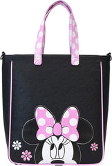 LOUNGEFLY Disney Minnie Floral Rock The Dots Tote Bag with Coin Bag