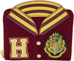 Loungefly Harry Potter Hogwarts Crest Varsity Jacket Zip Around Wallet