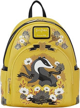 LOUNGEFLY Harry Potter Hufflepuff House Floral Tattoo Mini Backpack