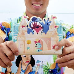 LOUNGEFLY Disney Stitch Sandcastle Beach Surprise Zip-Around Wallet