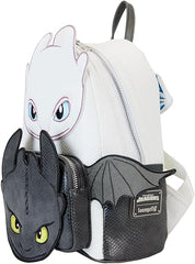LOUNGEFLY How to Train Your Dragon Light and Night Fury Mini Backpack