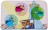 LOUNGEFLY Disney Sleeping Beauty Castle Three Good Fairies Stained Glass Zip Around Wallet