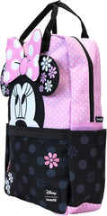 LOUNGEFLY Disney Minnie Floral Rock The Dots Full-Size Nylon Backpack