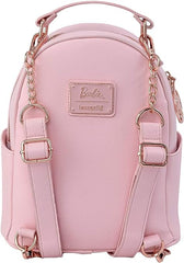 LOUNGEFLY Barbie Rose Gold Logo Convertible Backpack: Chic Style on the Go!