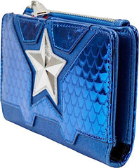 LOUNGEFLY Marvel Shine Captain America Coplay Flap Wallet
