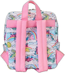 LOUNGEFLY MLP Sky Scene All-Over Print Nylon Square Mini Backpack