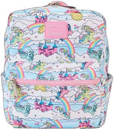 LOUNGEFLY MLP Sky Scene All-Over Print Nylon Square Mini Backpack