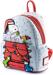LOUNGEFLY Peanuts Gift Giving Snoopy and Woodstock Womens Double Strap Shoulder Bag Purse