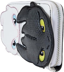 LOUNGEFLY How to Train Your Dragon Light and Night Fury Zip Around Wallet