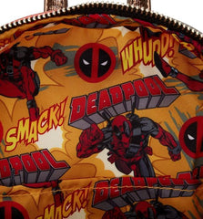 LOUNGEFLY Marvel Metallic Deadpool Cosplay Mini Backpack