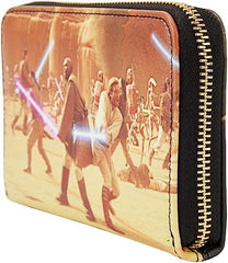 LOUNGEFLY Star Wars Episode II Attack of the Clones Scene Zip Around Wallet