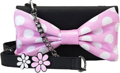 LOUNGEFLY Disney Minnie Floral Rock The Dots Clutch Crossbody Bag