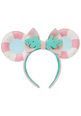 LOUNGEFLY Disney Minnie Mouse Vacation Style Poolside Ear Headband, 1 Count (Pack of 1)