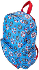 LOUNGEFLY Disney Donald Duck 90th Anniversary All-Over Print Nylon Full-Size Backpack, Blue