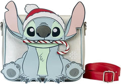 LOUNGEFLY Disney Stitch Holiday Glitter Crossbody Bag