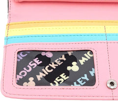 LOUNGEFLY x Disney Mickey Mouse Pastel Rainbow Flap Wallet
