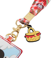 LOUNGEFLY Disney Minnie and Mickey Picnic Lanyard with Cardholder