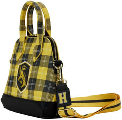 LOUNGEFLY Harry Potter Hufflepuff Patch Varsity Plaid Crossbody Bag