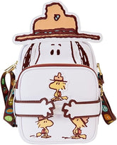 LOUNGEFLY Peanuts 50th Anniversary Snoopy's Beagle Scouts Cosplay Crossbuddies Bag with Coin Bag